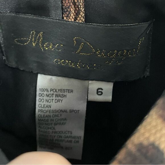 Mac Duggal Couture Leopard Sequin Mesh Cocktail Dress Size 6 - Picture 5 of 8